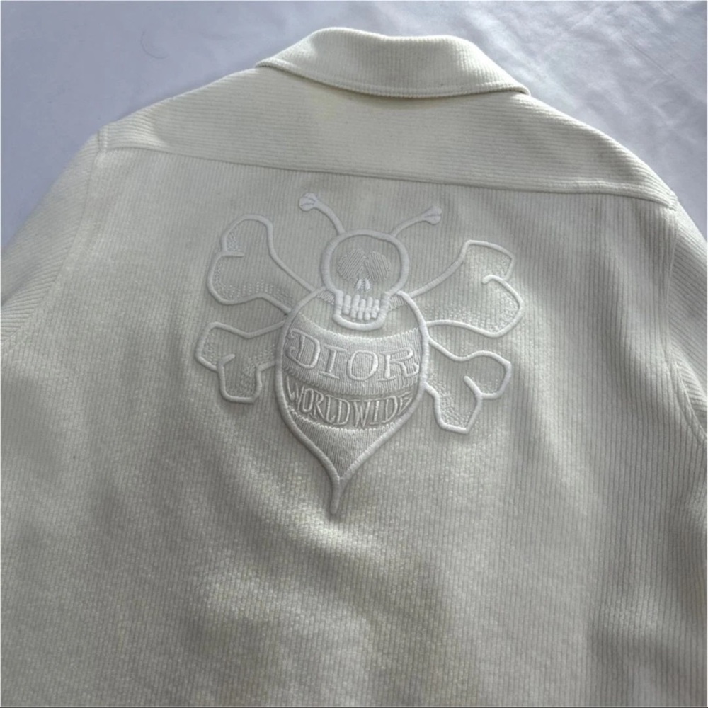 Rare Dior Stussy 2020 Cream Embroidered Bee Jacket